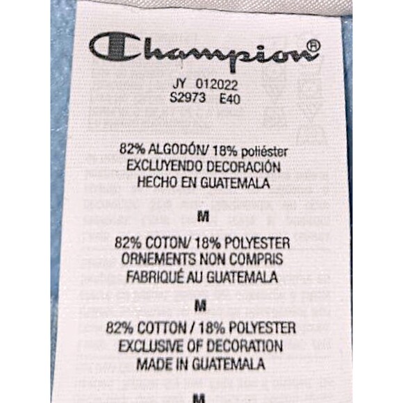 Champion Sweater Mens Large Reverse Weave Light Blue Logo Crew Neck Long Sleeve - Picture 3 of 5